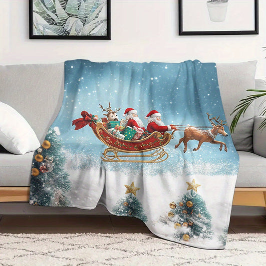 Get cozy this Christmas with our digital print flannel throw blanket! This soft and warm quilted bedding is perfect for all seasons and features a contemporary style. Made with anti-allergy polyester, this multipurpose blanket is ideal for snuggling up