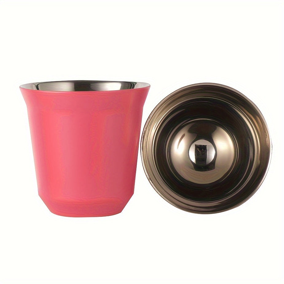 1pc Stainless Steel Double Walled Espresso Coffee Cup