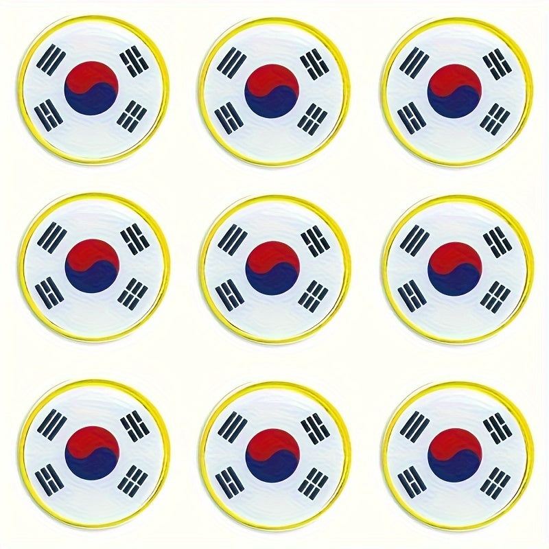 Set of 20 South Korea Flag Lapel Pins - Alloy Brooches featuring National Emblem for Suits and Jackets