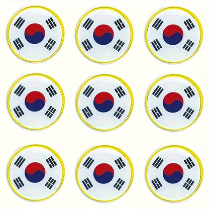 Set of 20 South Korea Flag Lapel Pins - Alloy Brooches featuring National Emblem for Suits and Jackets