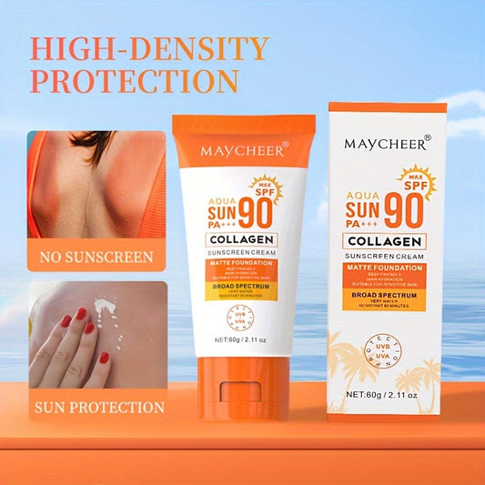 Unscented mineral-based sunscreen with SPF 90 for all skin types. 60g tube provides daily hydration and lightweight coverage.