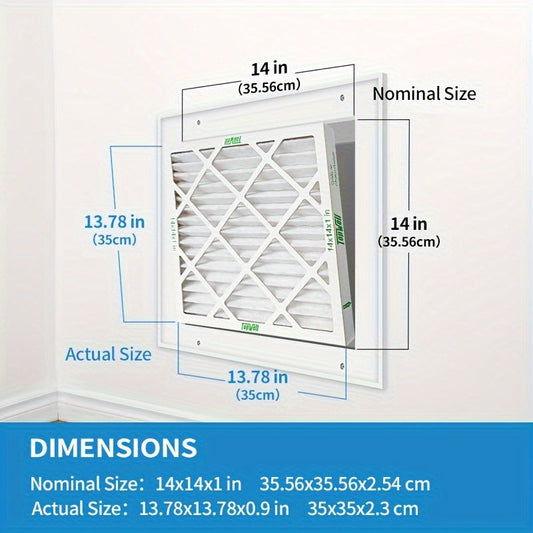 Get a 6-pack of TOPWELL Airuse 14x14x1 MERV 8 Pleated Air Filters, made with MPR 600 Paper Media and designed for compatibility with HVAC & AC furnaces.