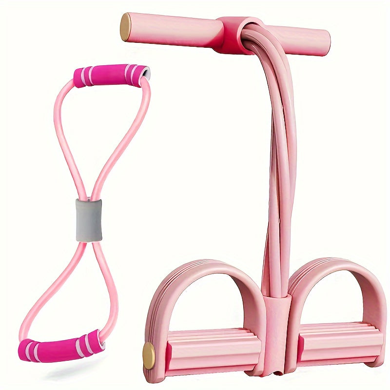 Resistance rope and pedal puller set suitable for sit-ups, fitness, and stretching.