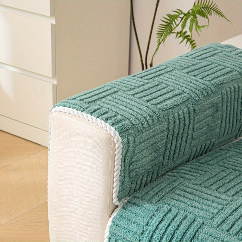 Soft, non-slip sofa cover for pet-friendly furniture protection in any room.