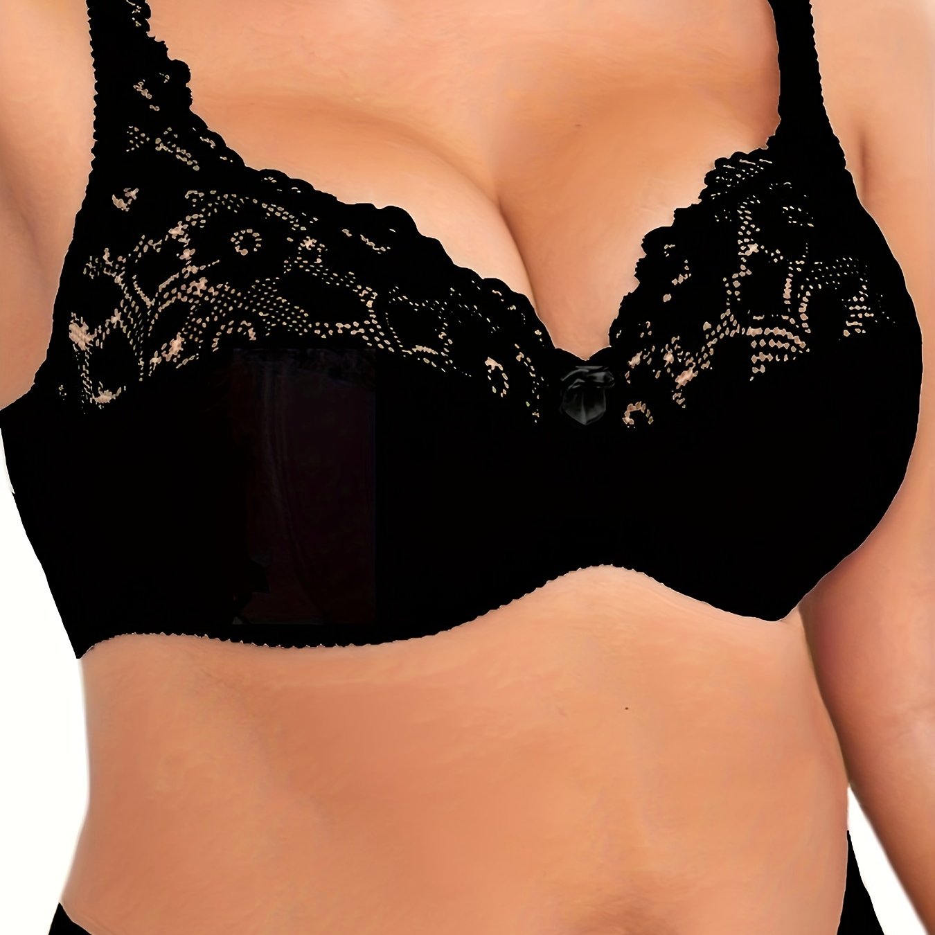 Sexy plus-size bra with lace detail and underwire support