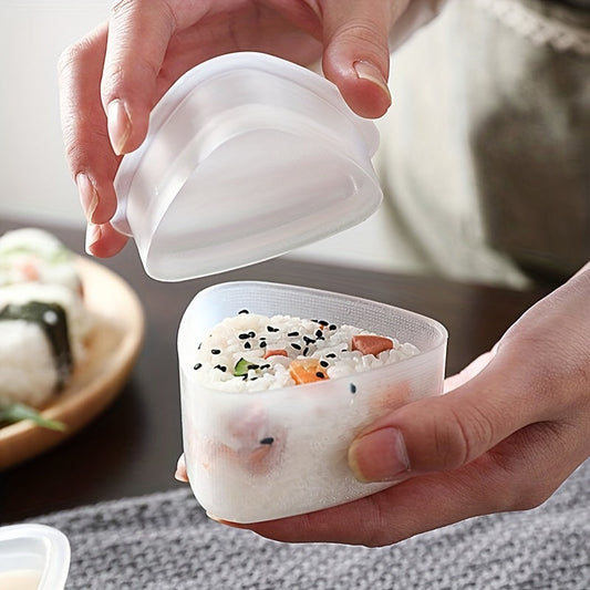 Set of 2 Transparent Triangle Onigiri Molds - Includes Large and Small Sizes for Making Rice Balls Perfect for Lunch and Bento Box Decoration - Essential Kitchen Tools and Accessories for Home Cooks