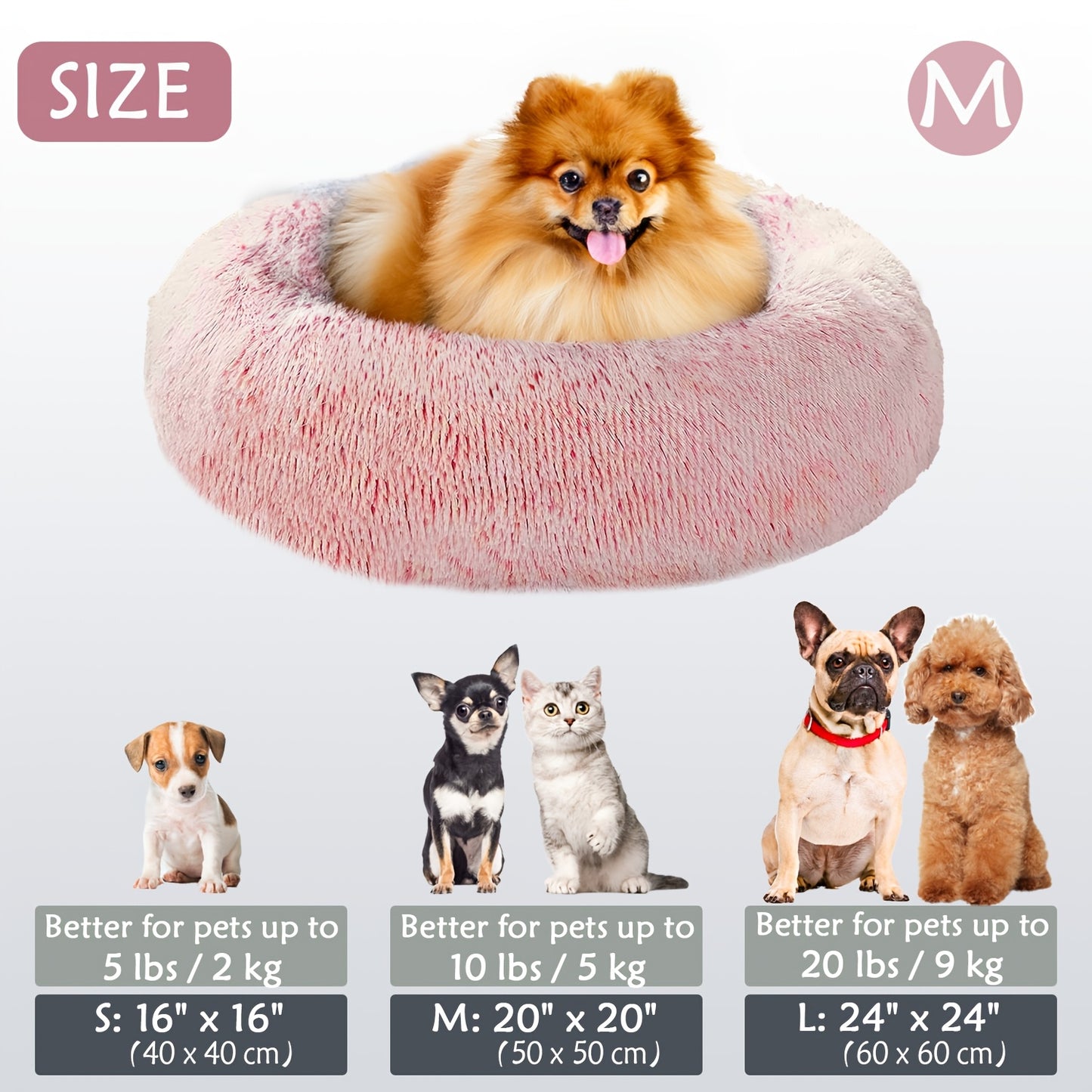 Cozy round pet bed for dogs, ideal for autumn and winter indoor sleeping.