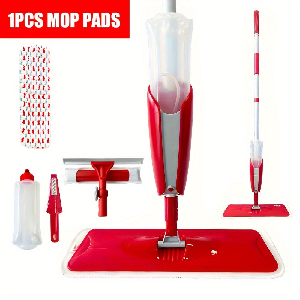 Multi-Purpose Spray Mop Kit with Scraper - Perfect for Both Wet and Dry Cleaning, Comes with 2 Mop Heads, Great for Home and Commercial Use.