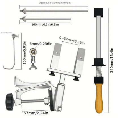 Upgrade your woodworking tools with the 2023 XT Fixed Angle Knife Sharpener Set. This professional kitchen sharpening system features diamond stones, metal construction, manual operation, and a non-electric grit size for precision sharpening.