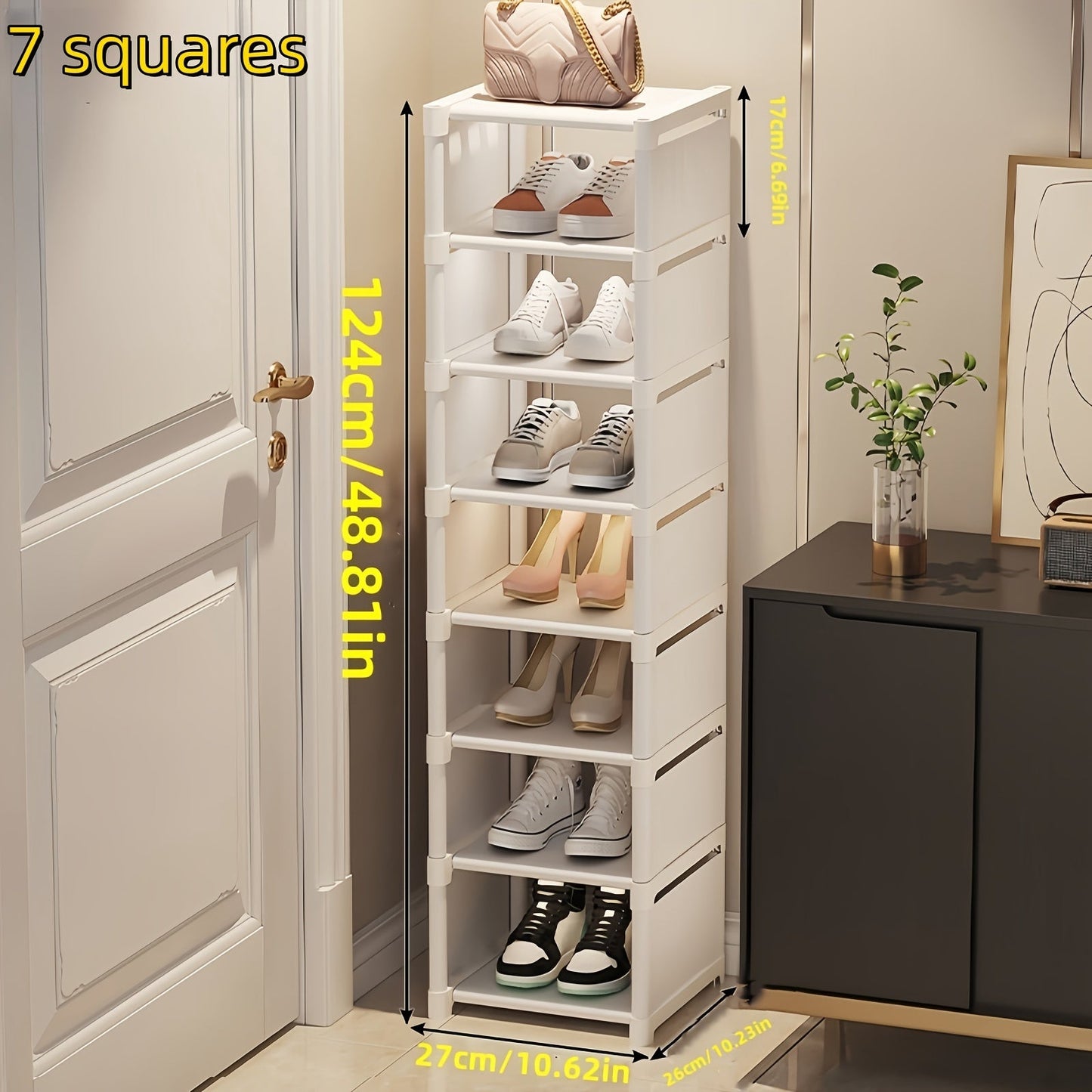 1 Multi-Tier Fabric Shoe Rack with Metal Frame - Space-Saving and Simple Assembly - Great Storage Option for Entryway, Bedroom, or Hallway - Suitable for Sneakers, Slippers, and Sandals - A Stylish Addition to Your Thanksgiving, Halloween, and Christmas