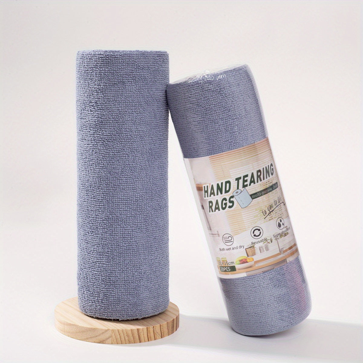 Get all your cleaning needs covered with a pack of 20 reusable microfiber cleaning wipes on a roll. These versatile rolls can be used as kitchen cloths, dish rags, or paper towel replacements. Made from woven fabric, they are perfect for any room in the