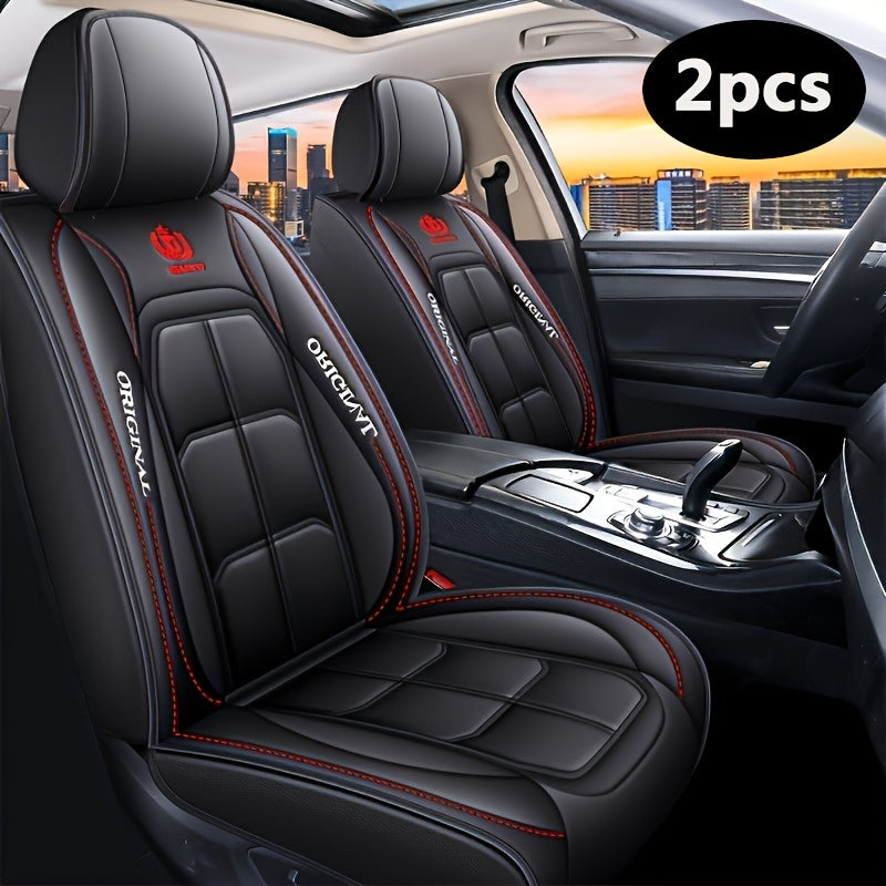 Universal PU Leather Car Seat Covers, Set of 2, Easy to install and maintain, Full protection, Fits most models.