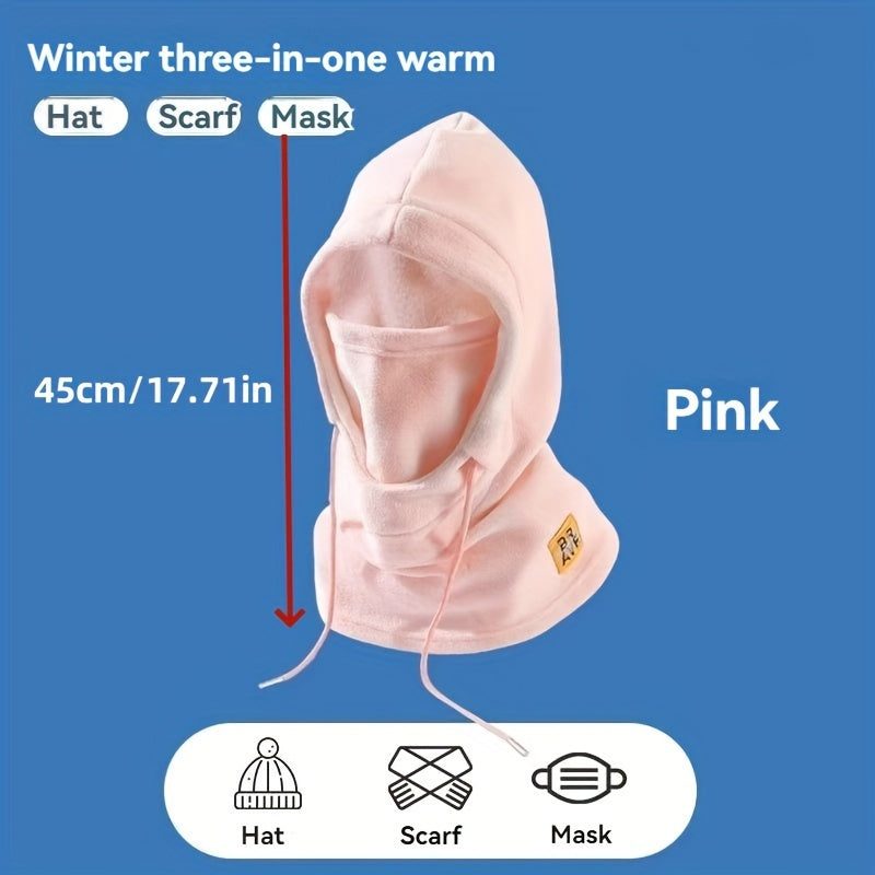 Stay warm and stylish during outdoor activities with this versatile 3-in-1 ski hat! Providing protection for your face, neck, and head, this polar fleece scarf is perfect for cycling, skiing, and other cold weather sports. Its multifunctional design