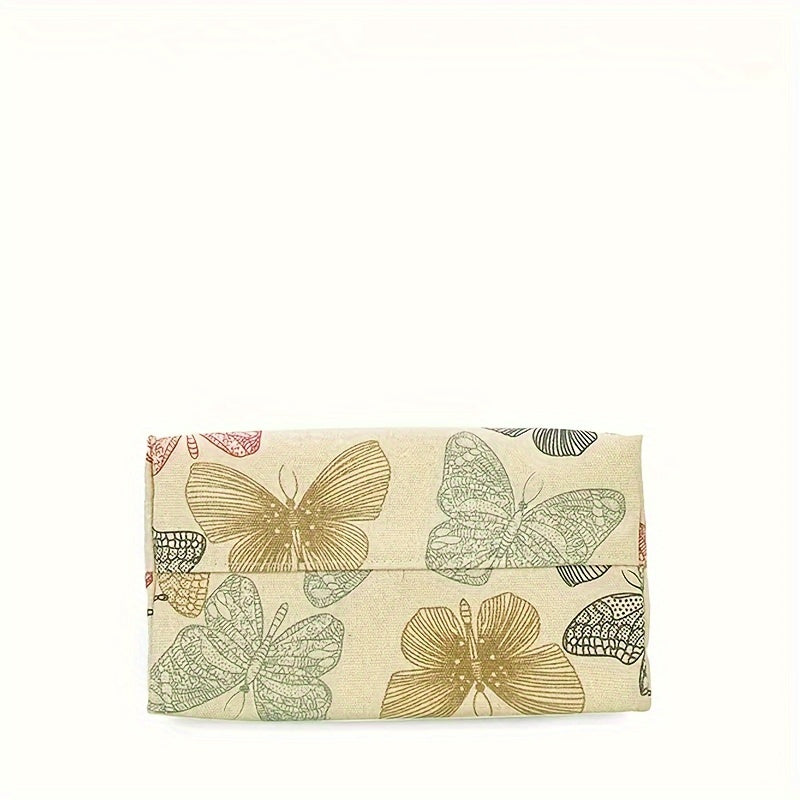 Canvas Tote Lunch Bag with Butterfly Print - Perfect for School, Travel, Picnic, or Office Use