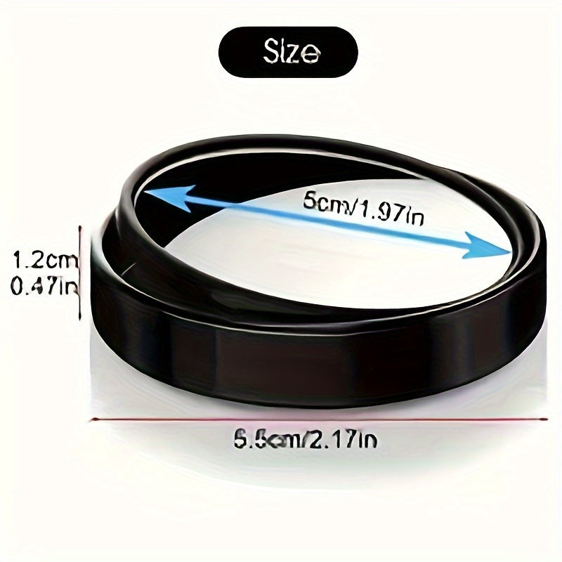 Small round mirror with HD glass for car rear view, rotatable 360 degrees for blind spot assistance.