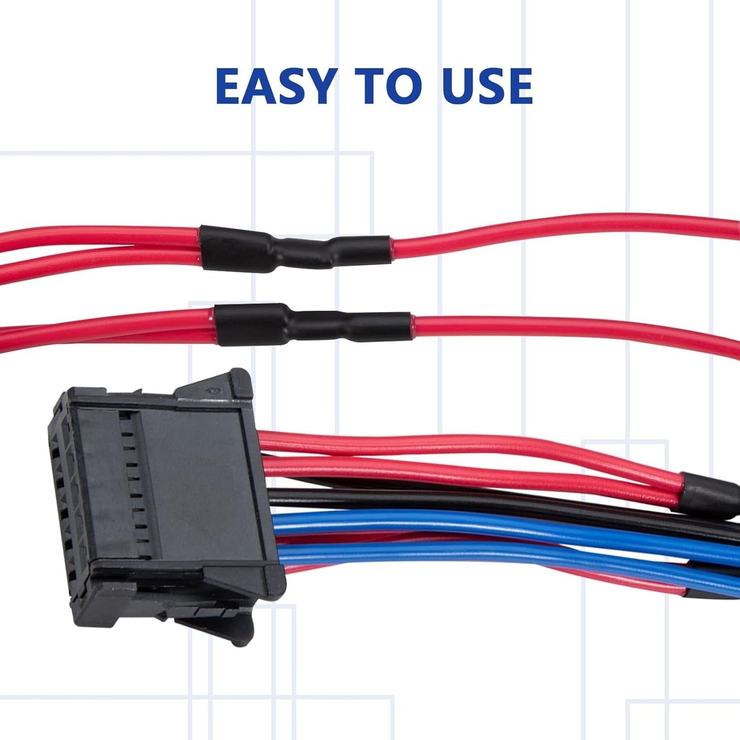 Renault Megane Clio Scenic Twingo Fan Motor Resistor Wiring Harness, 8200729298 Repair Part with Braided Connectors, Eliminates Need for Power Supply