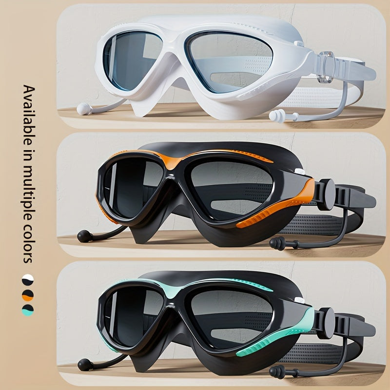 Waterproof anti-fog swimming goggles for men and women.