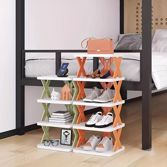 Space-Saving 5-Layer Shoe Storage Shelf Made of PP Material, No Assembly Required. Easily Removable for Household Use in Corners. Ideal for Various Settings, Versatile and Functional Shoe Rack and Household Storage Solution