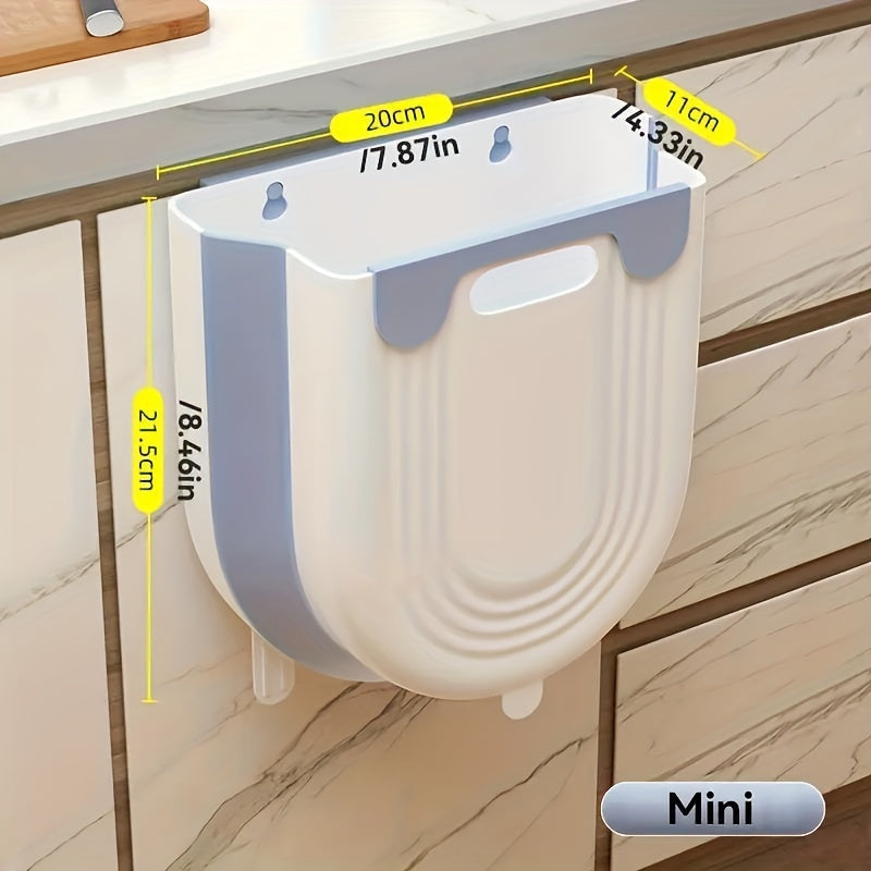 Wall-Mounted Trash Can with Lid for Kitchen & Bathroom - Space-Saving, Easy Installation without Drilling