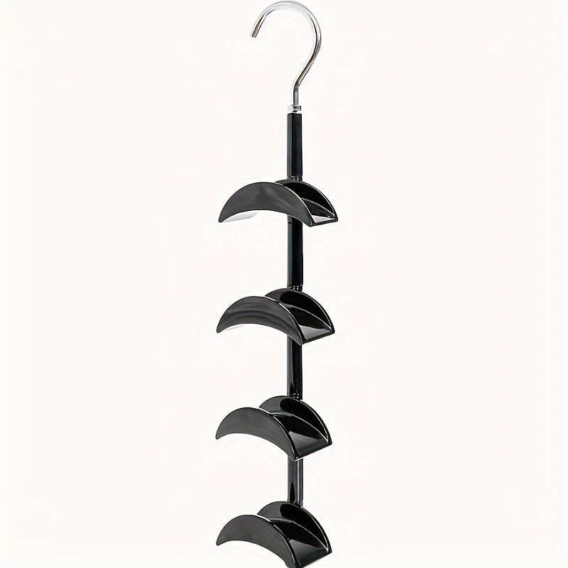 Elegant Iron Bag Hooks with Rotating Design, Polished Metal Wardrobe Organizer for Ties, Hats, Scarves, Women's Fashion Accessories. No-Drill Installation, Portable Bag Hangers with Mature Style.