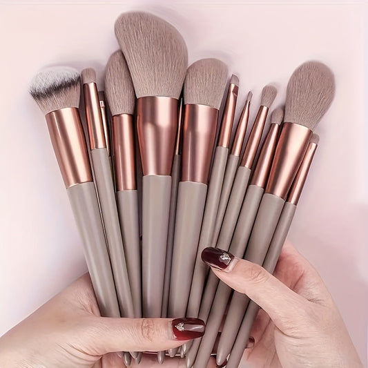 Full set of soft synthetic brushes for quick and easy makeup application, suitable for beginners and professional makeup artists. Convenient for travel. Perfect Valentine's Day gift.