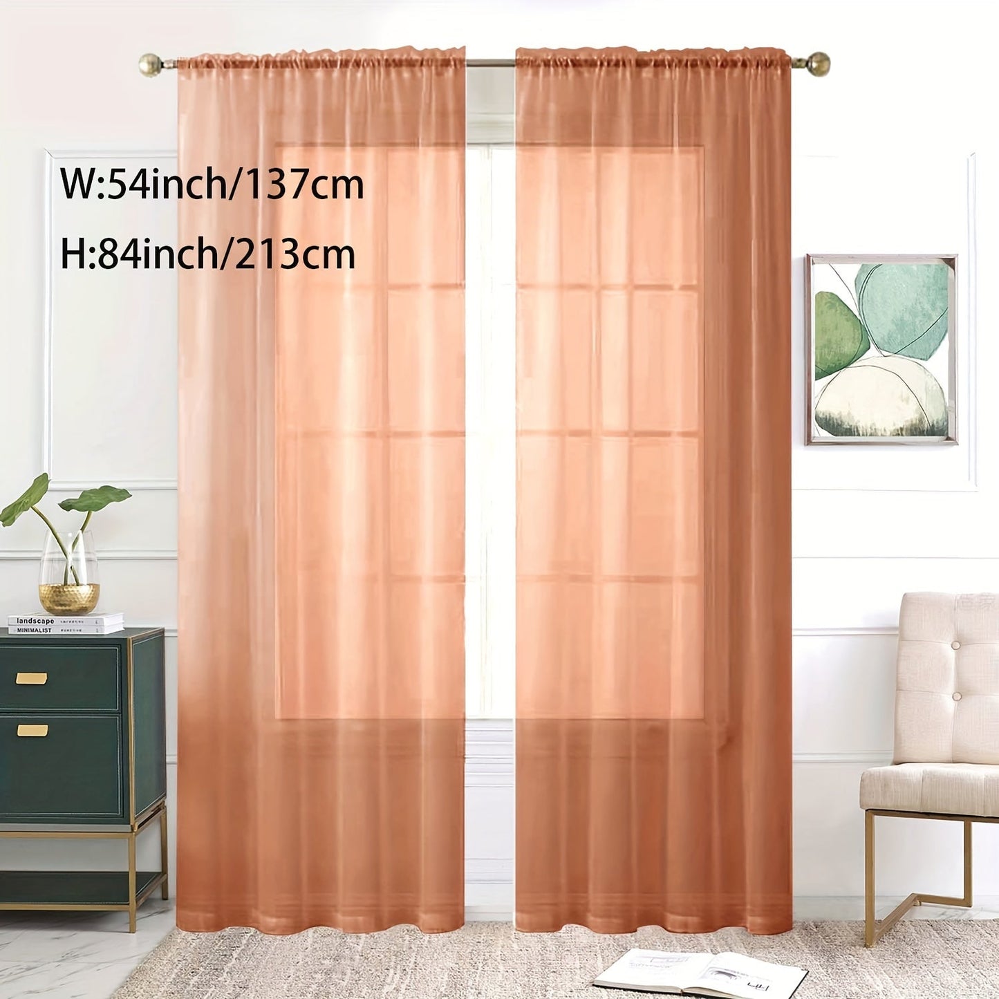 Add a touch of elegance to your kitchen, bedroom, or living room with this single panel sheer curtain. Perfect for letting in natural light while still providing privacy. Features a rod pocket design for easy hanging. Enhance your home decor with this