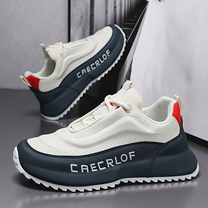 Stylish color block sneakers with non-slip soles for outdoor activities.