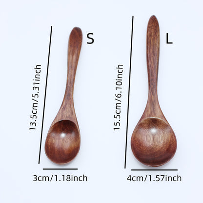 Handcrafted solid wood spoon set for desserts, honey, iced tea, salads, and more. Adds elegance to your kitchen decor.