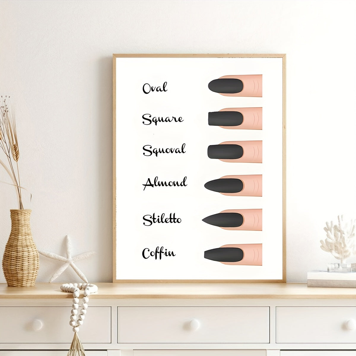 Nail art canvas poster for home decor in various styles, perfect for beauty salons. For indoor use only.