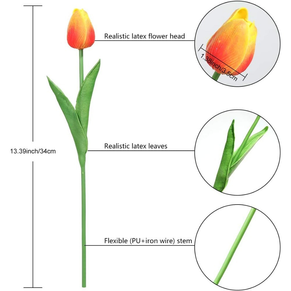 10pcs Lifelike Tulip Bouquet - Ideal for Weddings, Valentine's Day & Home Decor | No Batteries Required, Long-lasting PE Artificial Flowers