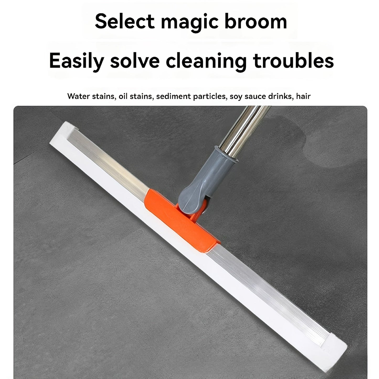 Versatile Magic Broom - Silicone Squeegee for Cleaning Floors, Glass & Tile - Perfect for Bathroom, Kitchen, Shower & Outdoor Surfaces