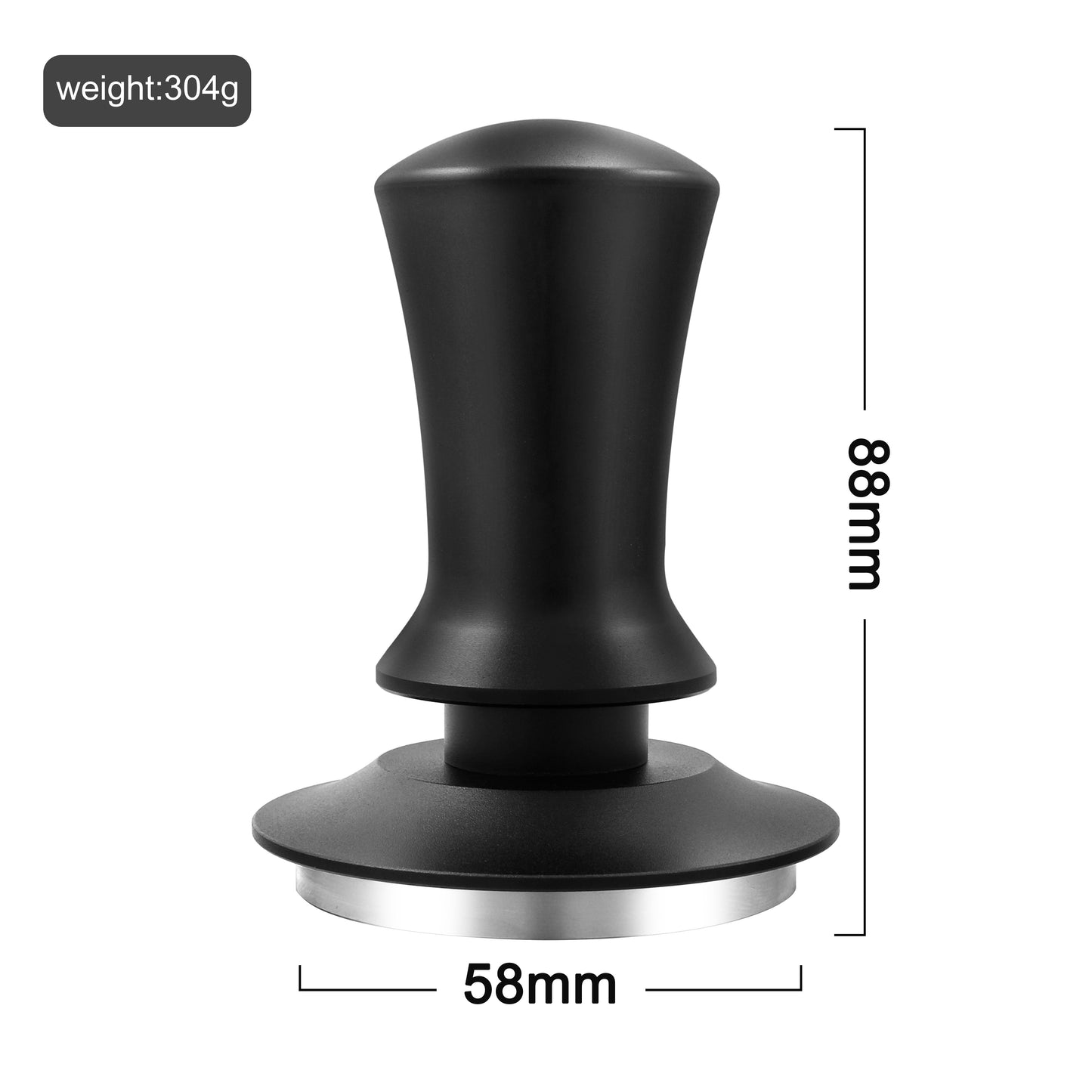 Espresso Tamper Set includes 51/53/58mm sizes, designed for professional baristas. Features spring loaded mechanism and stainless steel base compatible with Rancilio, Gaggia espresso machines.