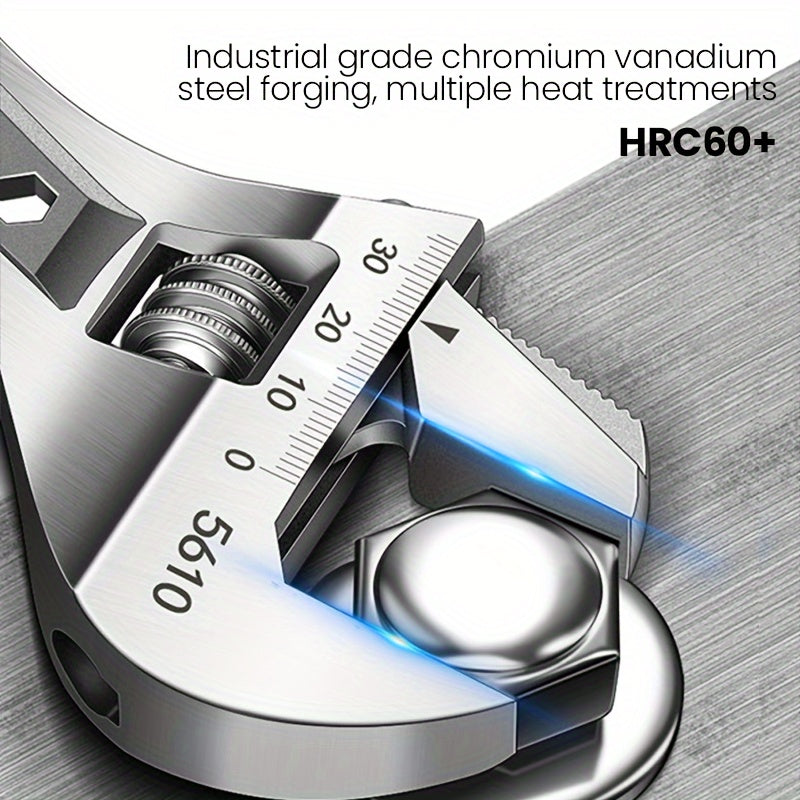 AIRAJ Прочный Регулируемый Ключ с Ржавчинеустойчивой, Закаленной Сталью и Прецизионно Обработанными Челюстями для Максимального Захвата