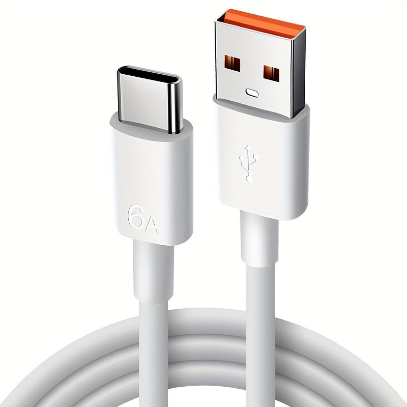 6A 120W USB-C cable for fast charging and data transfer, compatible with Huawei Mate 40/30, Xiaomi and Samsung devices, 86% efficiency.