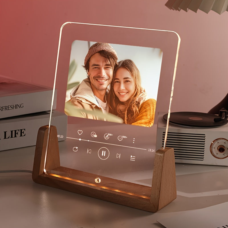 Personalized Luminous Love Acrylic Photo Frame for Girlfriend, Boyfriend, and Friends - Perfect Birthday or Valentine's Day Gift