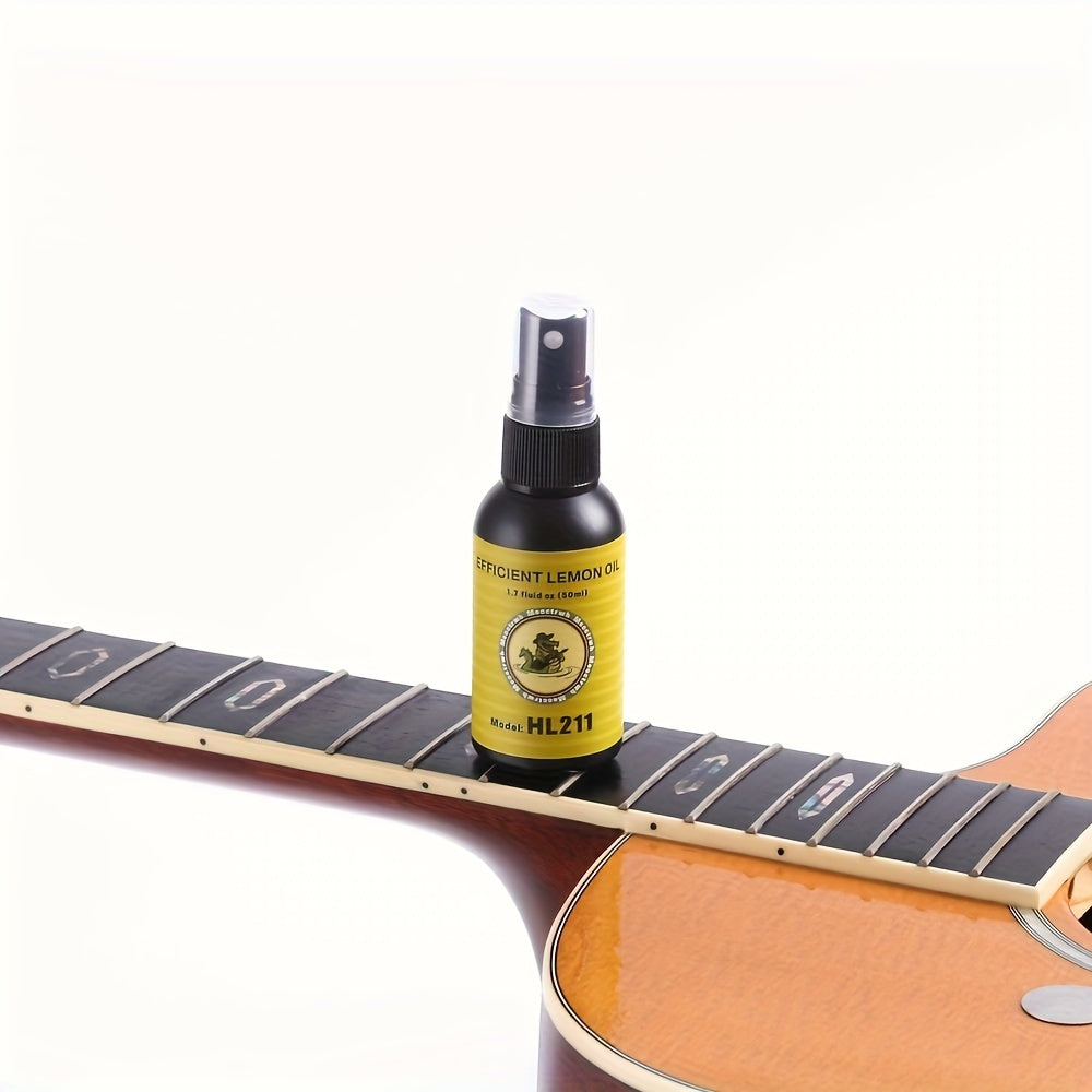 2 packs of 50ml Fretboard Oil for guitar cleaning, includes Lemon Oil and soft cloth