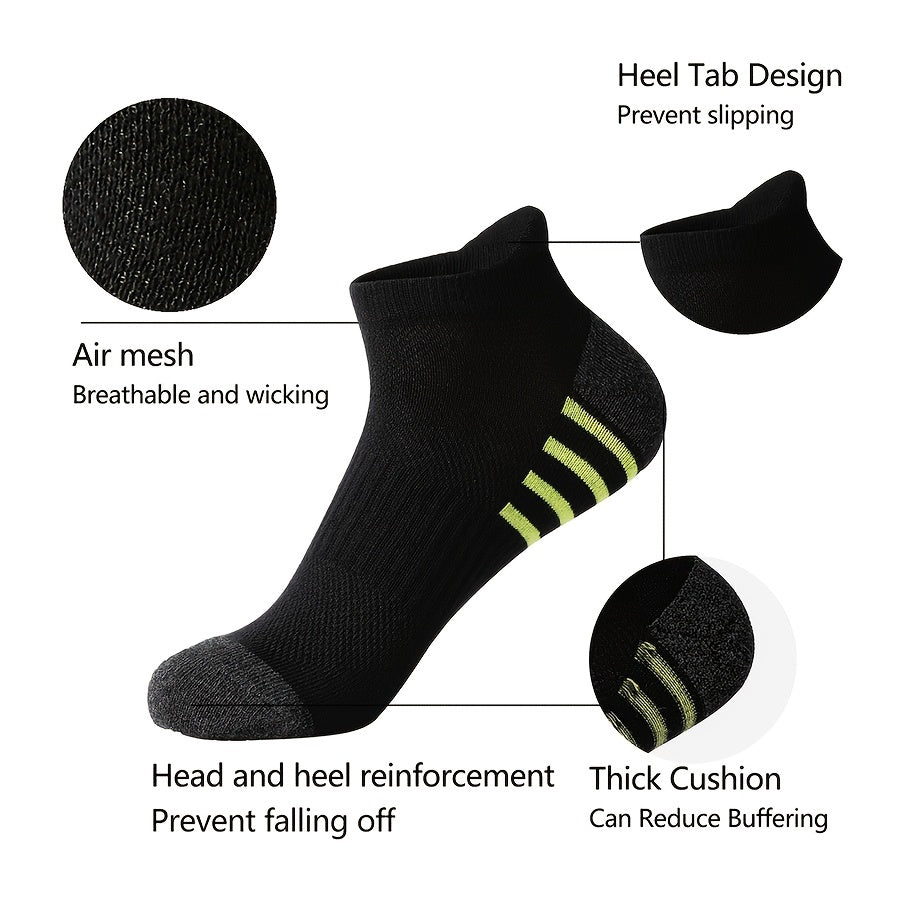 Men's casual striped sports socks, breathable and soft, ideal for summer fitness.