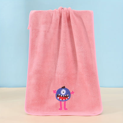 5 Cartoon Coral Fleece Hand Towels - Absorbent and Cozy for Bathroom Essentials.