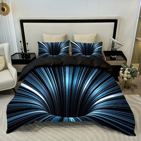 Get the 3-piece 3D Vortex Quilt Cover Set today! This set includes one quilt cover and two pillowcases (pillowcases do not include core). Featuring digital printing technology for high definition printing, this set is made from 100% polyester fiber