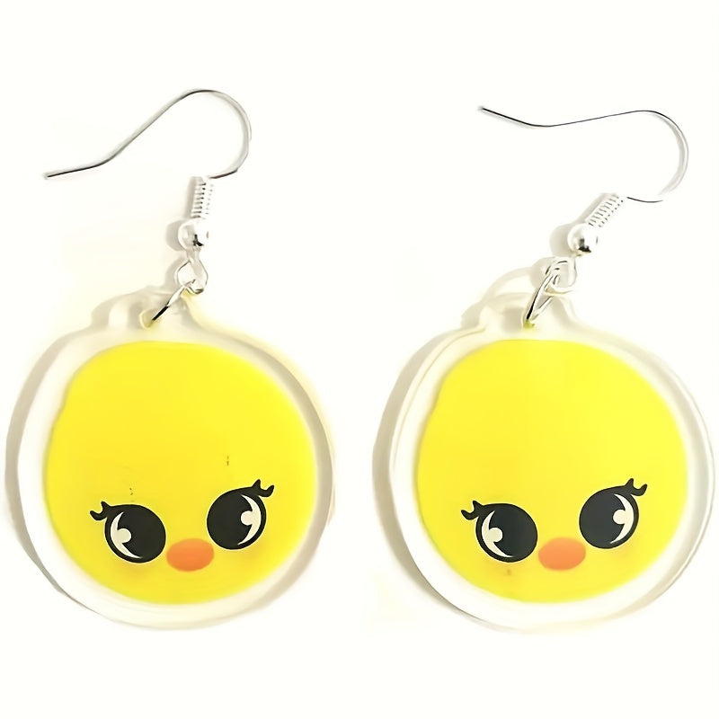 Stylish Acrylic Animal Drop & Dangle Earrings - Versatile Cartoon Style for Everyday and Special Occasions, Suitable for All Seasons. Feather-free and Hypoallergenic, Ideal for Kpop Fans and Birthday Presents.