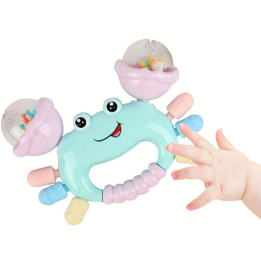 Toy for infants, Crab-shaped rattle, Teething gum for educational purposes, Made of ABS resin, Comes in assorted colors, Promotes early learning for babies, Suitable as a gift for newborn boys and girls.