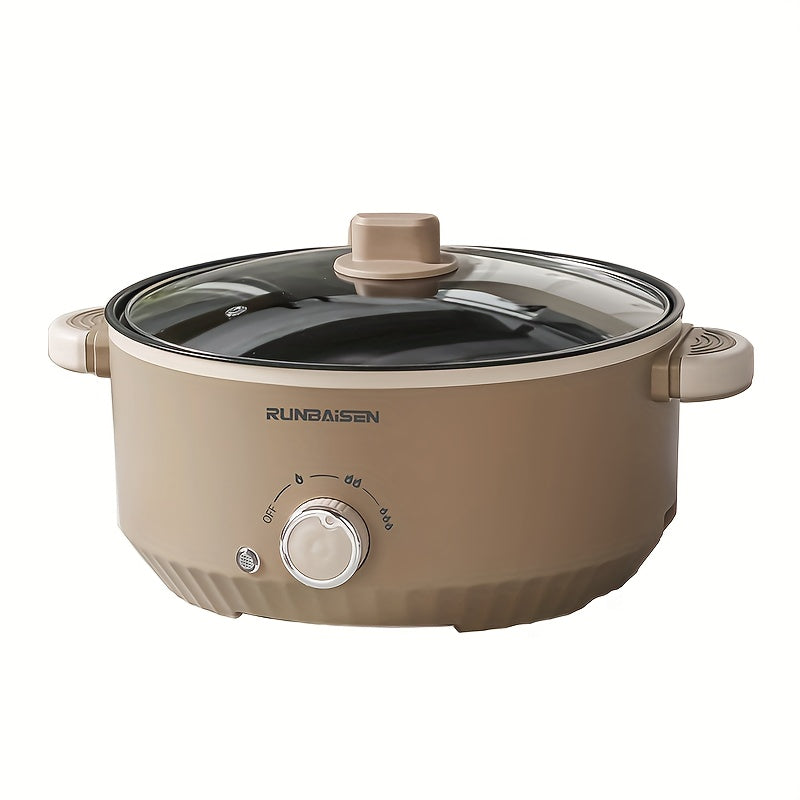 Electric boiling pot with power mode, European standard plug, 220V-240V, made of PP material, food-contact safe, no battery.