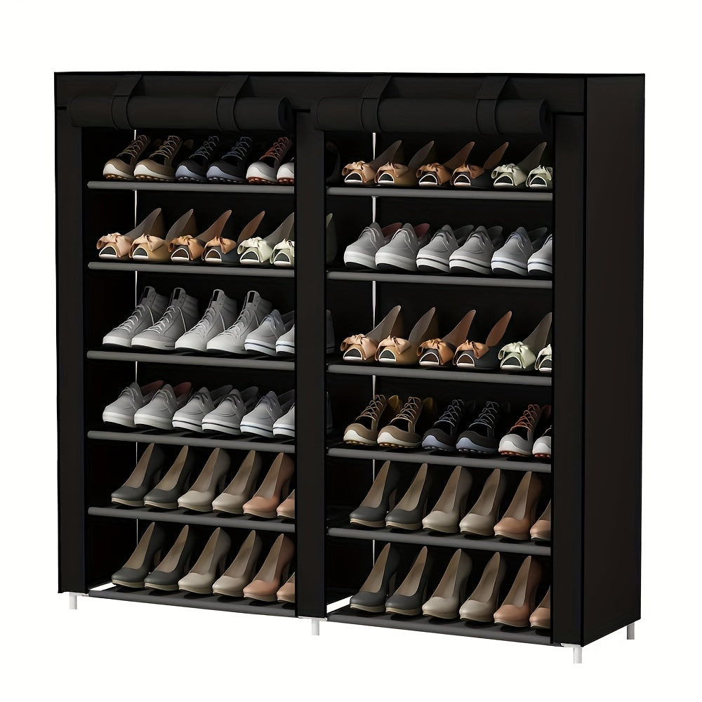 Get organized with this 12-layer shoe rack, perfect for any space in your home. Easy to assemble and free-standing, it provides ample storage for all your shoes while saving valuable space in your entryway, hallway, bedroom, or dorm room.