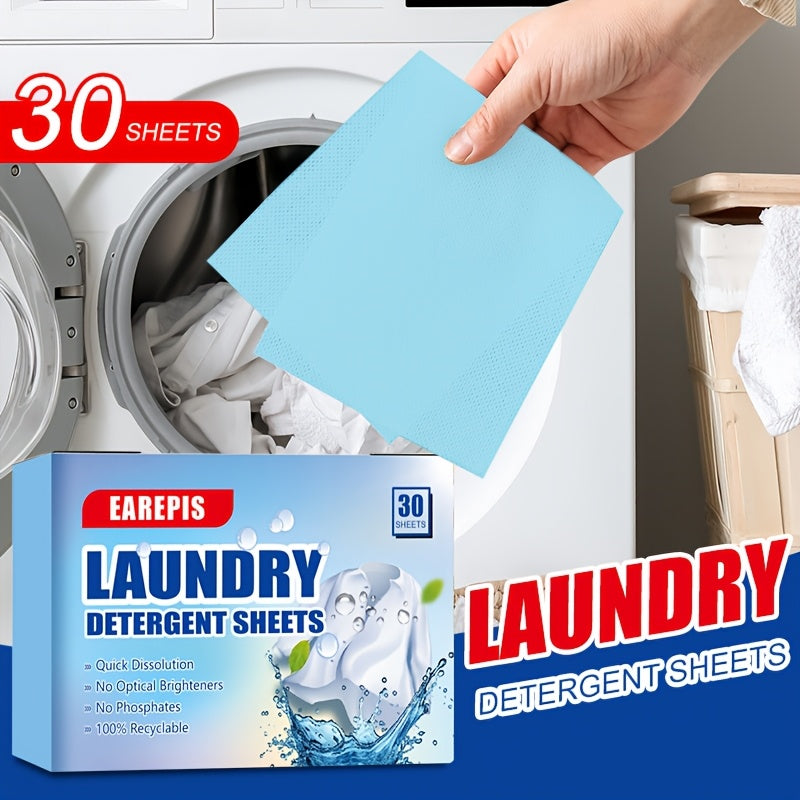 Powerful Laundry Sheets with Stain Removal & Fresh Scent, Ideal for Home, RV, and Travel. Easy to Store & Lightweight.