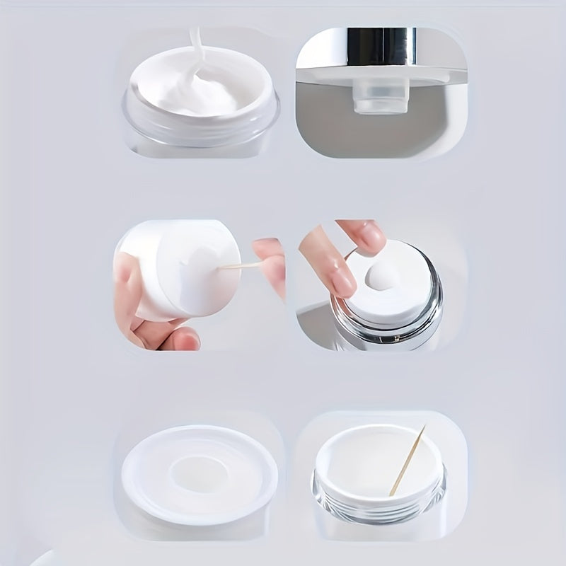 One set of 3 Airless Pump Bottles for cosmetics, ideal for travel-sized containers and thick moisturizers.