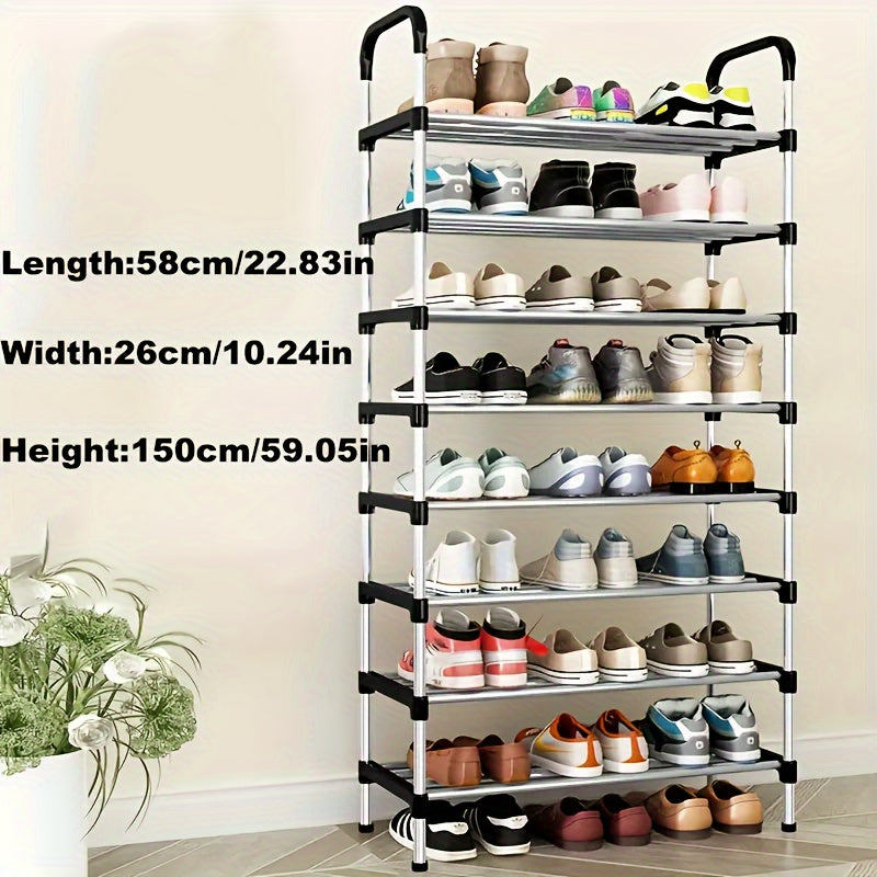 Durable Steel Shoe Rack with Multiple Layers - Spacious Storage, Simple Setup, Ideal for Home and Dorm Organization - Great for Entryway, Bedroom, or Living Room Use