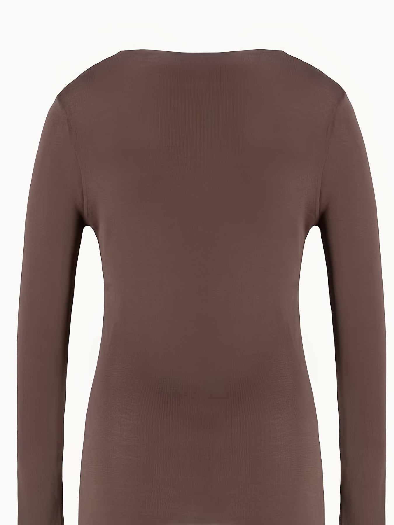 Women's Thermal Knit Top - Solid Color, Long Sleeve, Polyester - Warm Baselayer for Fall/Winter