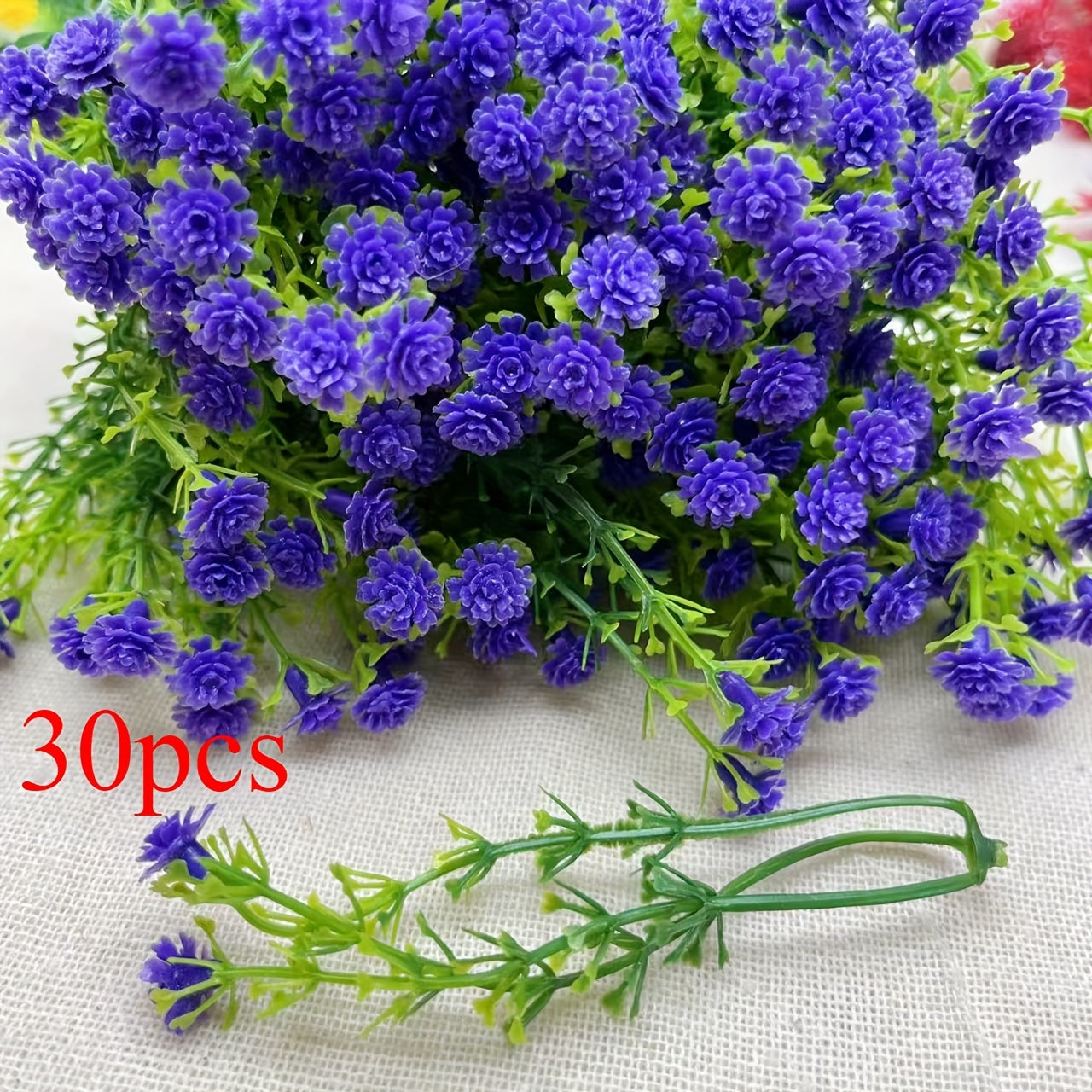 30 vibrant artificial baby's breath flowers for DIY crafts, bouquets, and aquariums - perfect for various holidays and occasions.