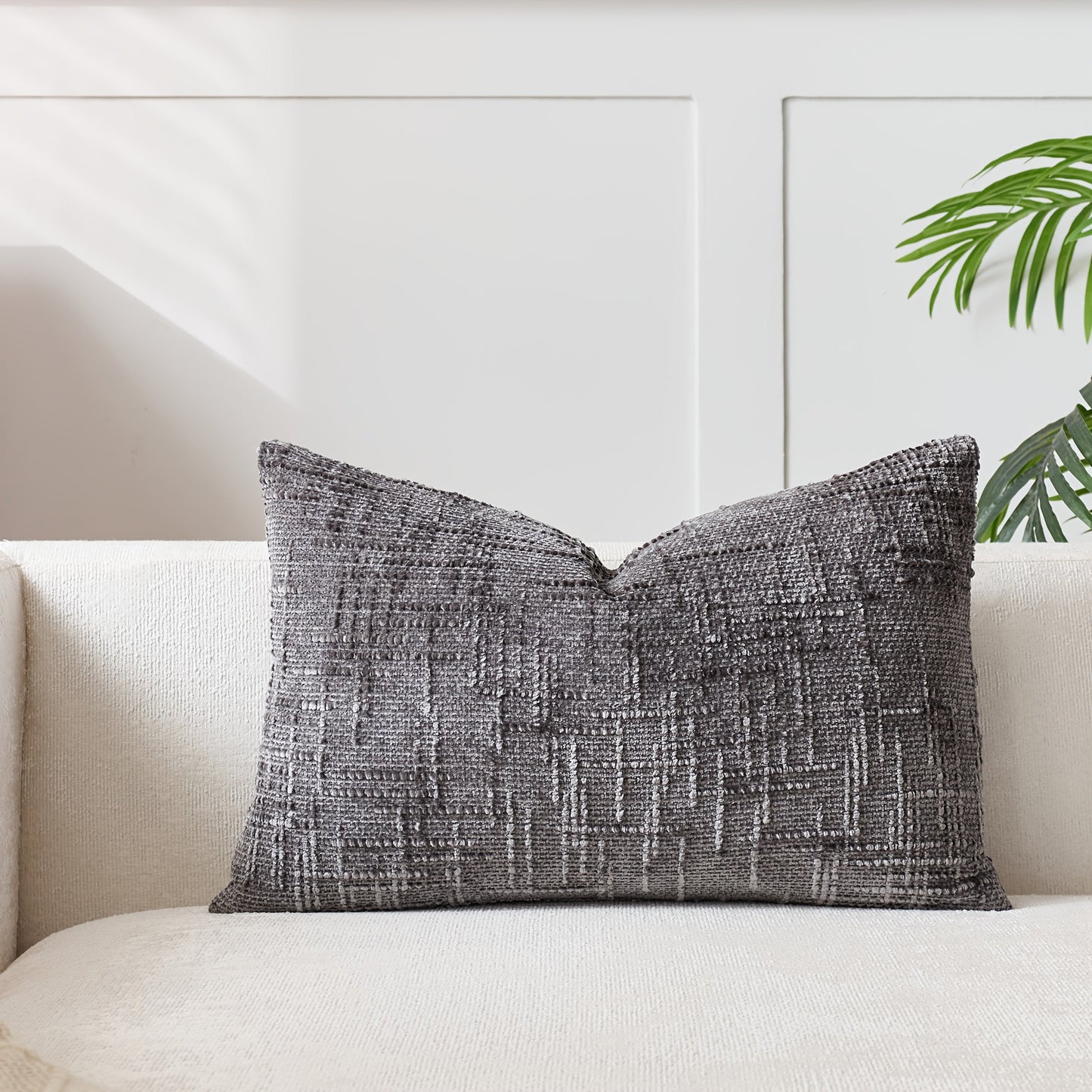 Add a Touch of Elegance with this Stylish Velvet Throw Pillow Cover - Featuring a Chic Bamboo-Inspired Striped Geometric Design, Ideal for Enhancing the Décor of Your Sofa and Bedroom. Easy to Clean with a Convenient Zip Closure, Suitable for Machine