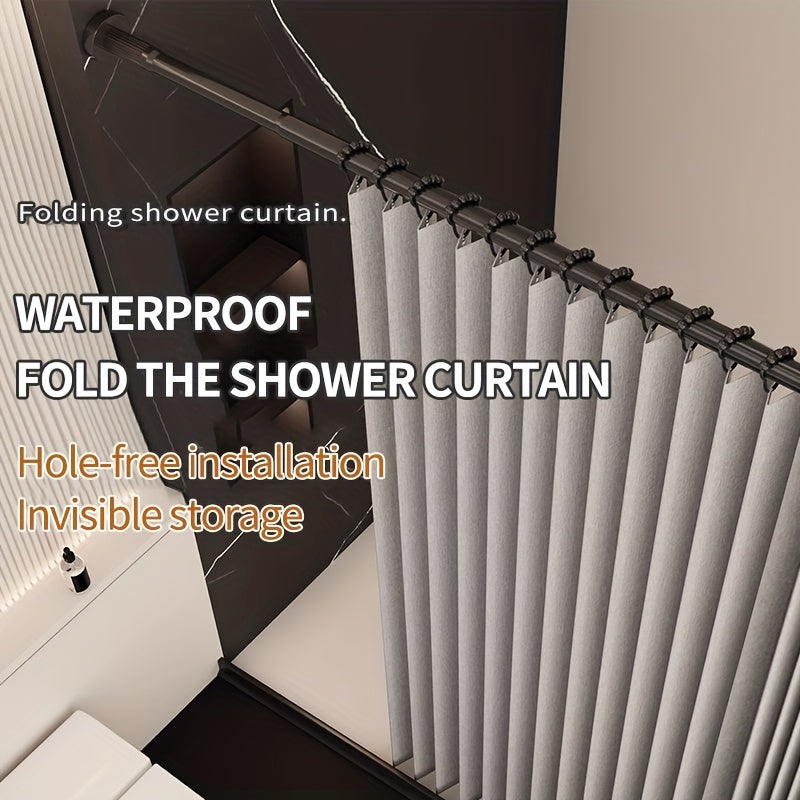 Plaid shower curtain made of water-resistant polyester blend with ripplefold top and metal grommets. Machine washable, unlined, all-season use, includes hooks. Thick waterproof partition for bathroom decor.